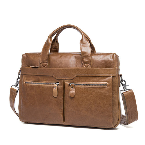 Men's Genuine Leather Business Laptop Briefcase