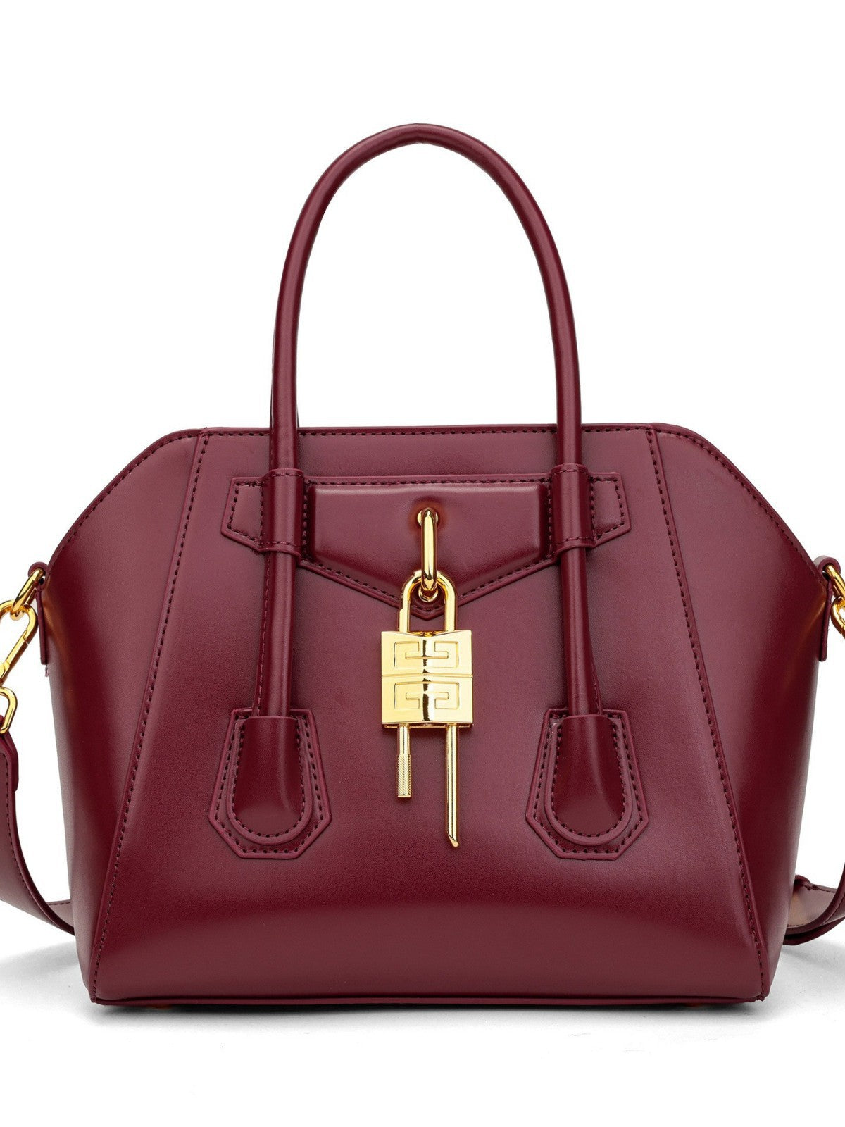 Luxury Metal-Lock Boston Bag