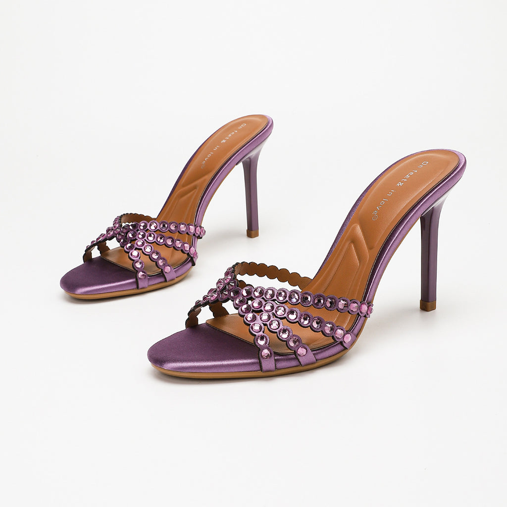 9 cm Crystal-Detail Evening Heels