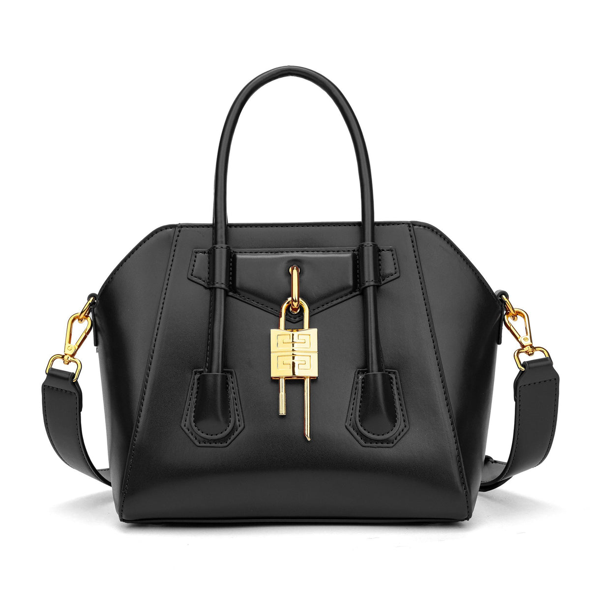 Luxury Metal-Lock Boston Bag