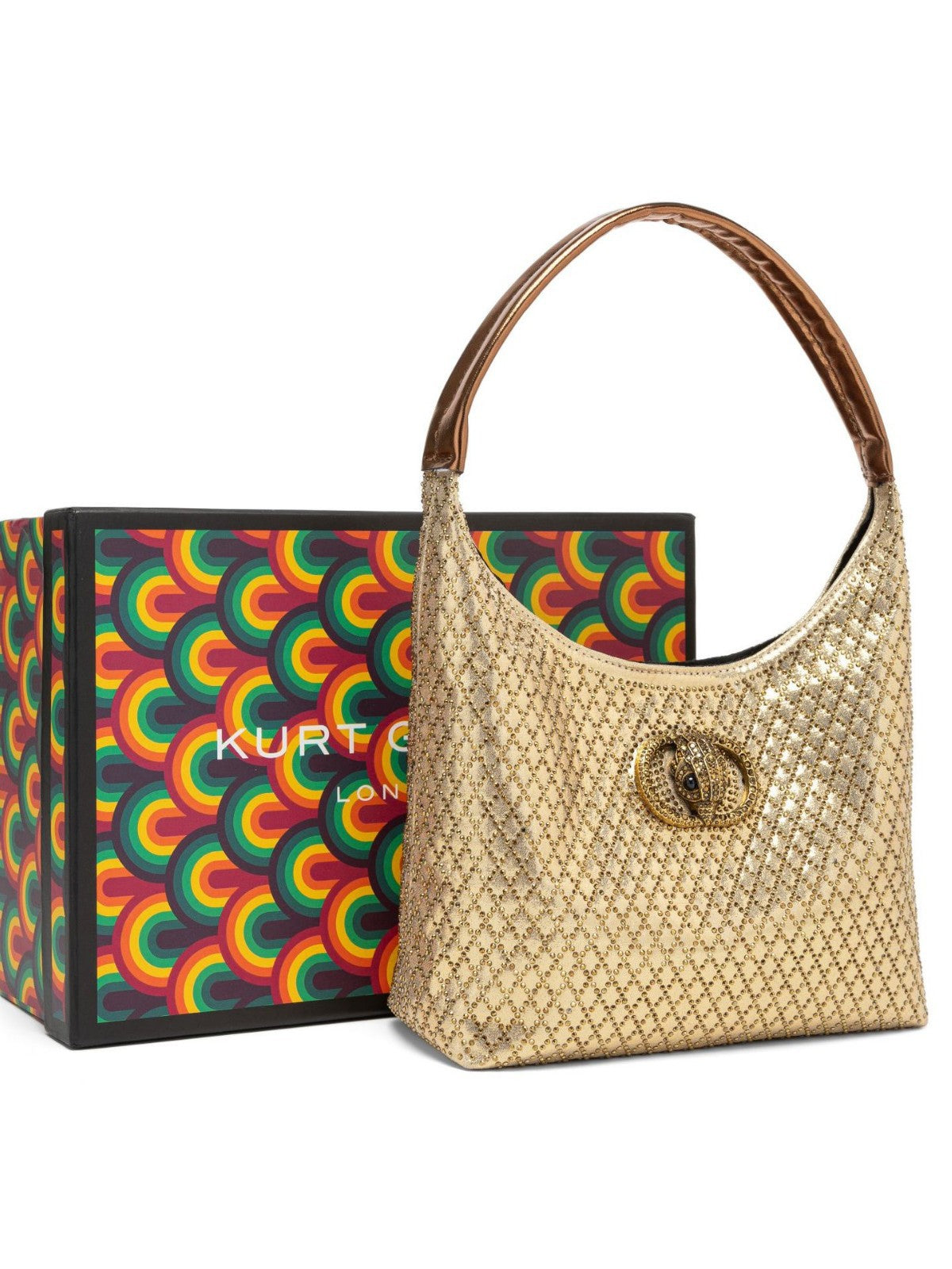 Gold Crystal-Grid Evening Bag
