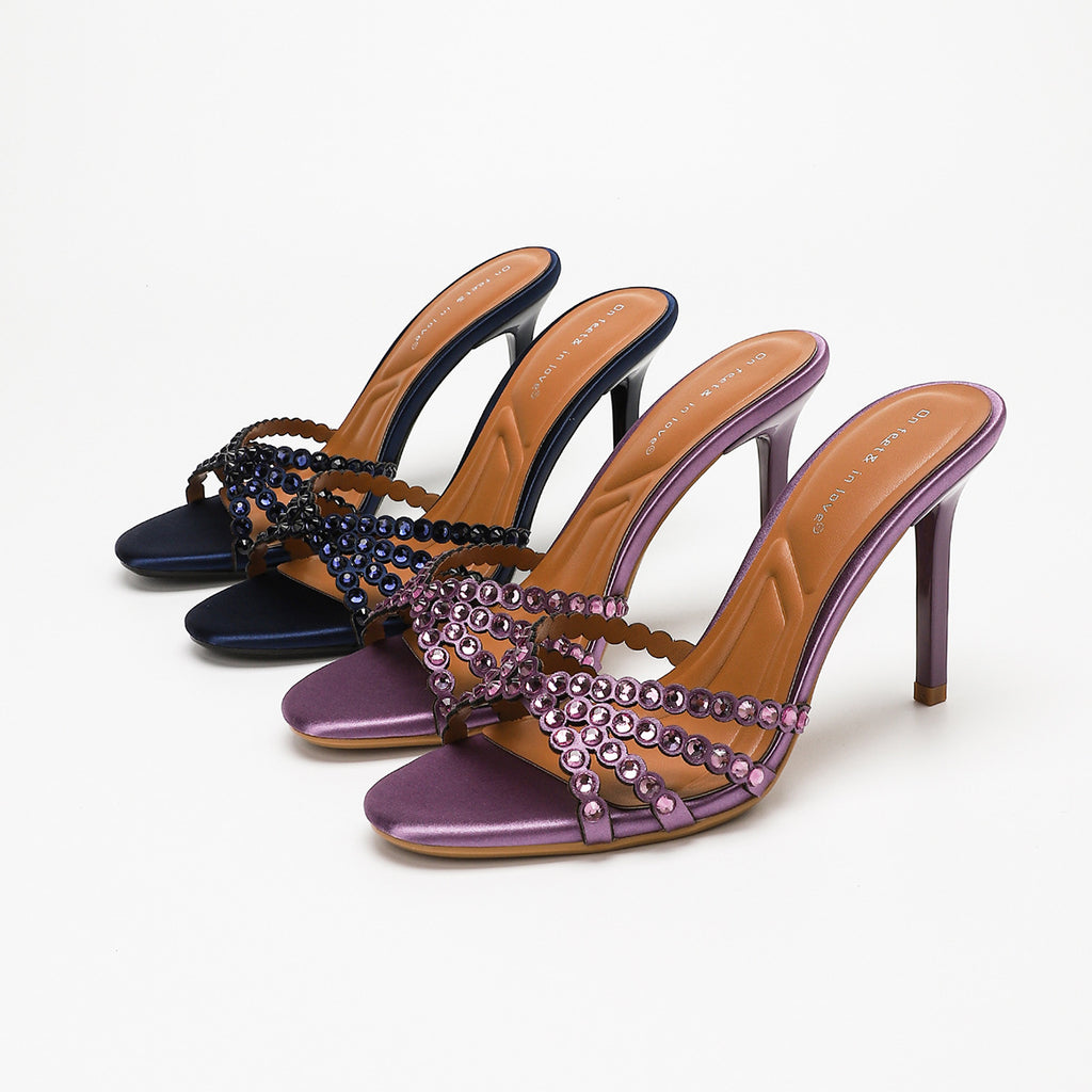9 cm Crystal-Detail Evening Heels