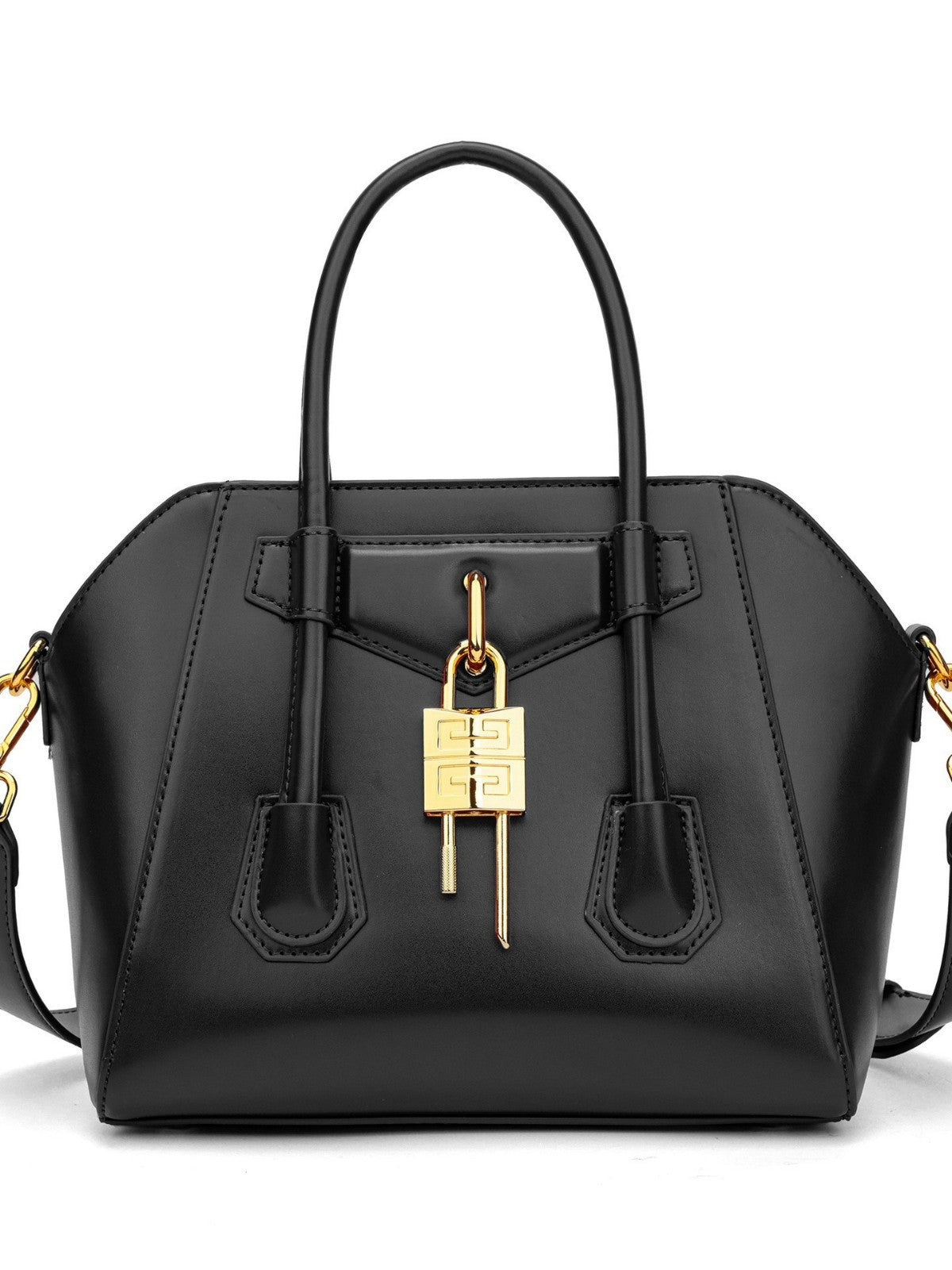 Luxury Metal-Lock Boston Bag