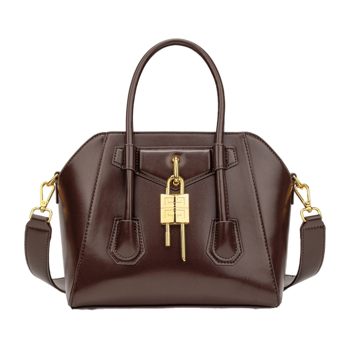 Luxury Metal-Lock Boston Bag
