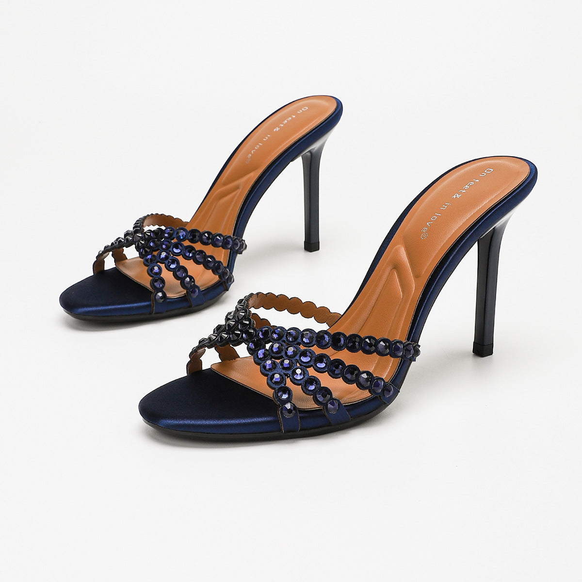 9 cm Crystal-Detail Evening Heels