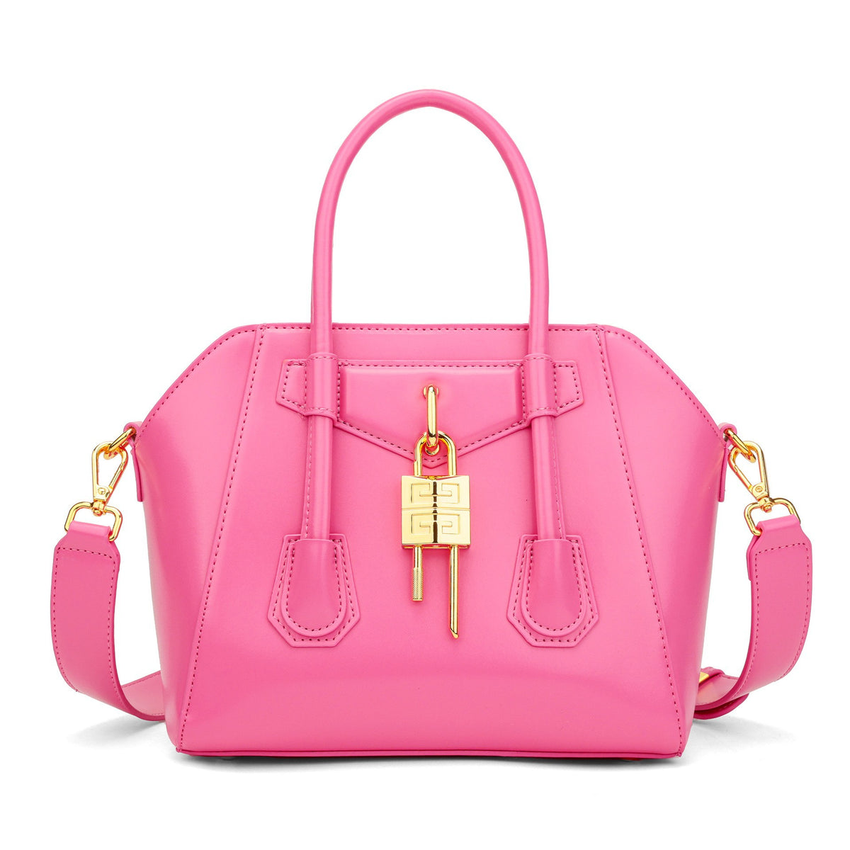 Luxury Metal-Lock Boston Bag