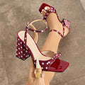 Polka-Dot Bow-Detail Heeled Sandals