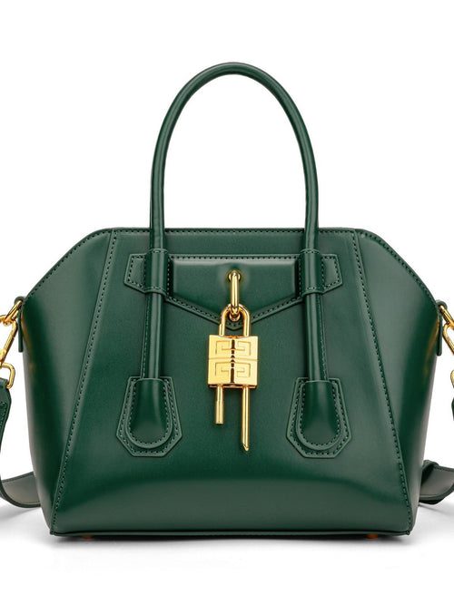 Luxury Metal-Lock Boston Bag