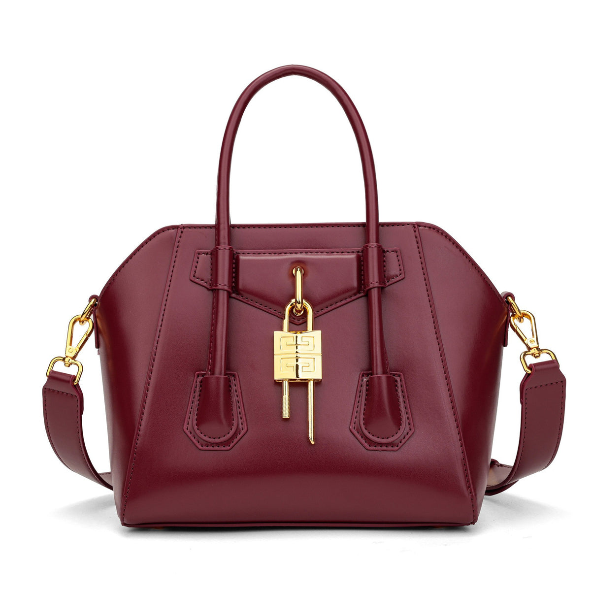 Luxury Metal-Lock Boston Bag