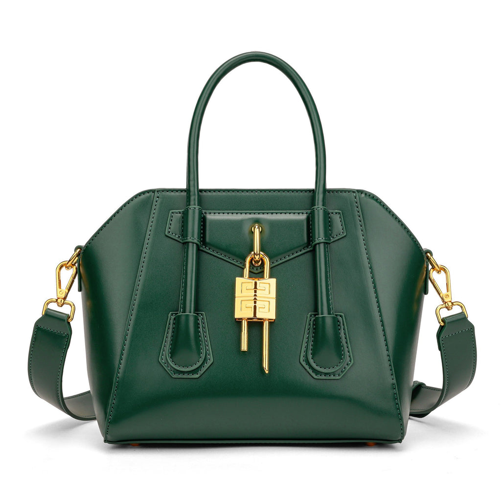Luxury Metal-Lock Boston Bag