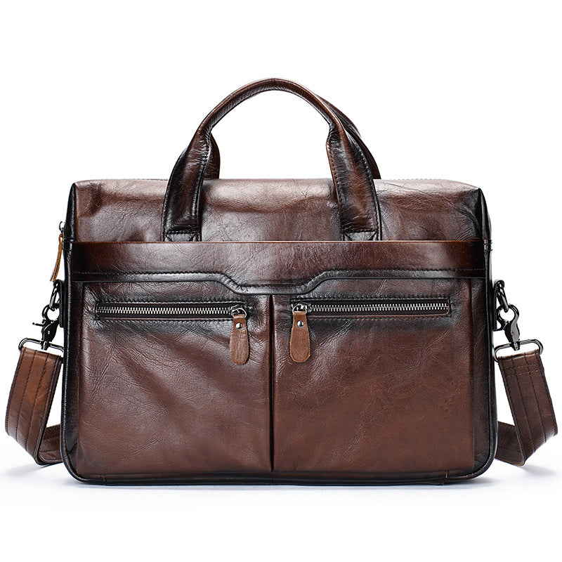 Men's Genuine Leather Business Laptop Briefcase